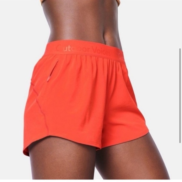 Outdoor Voices Rare Relay Shorts in Flame poppy - Picture 2 of 9
